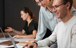 Team member working on the reward-based video marketing platform